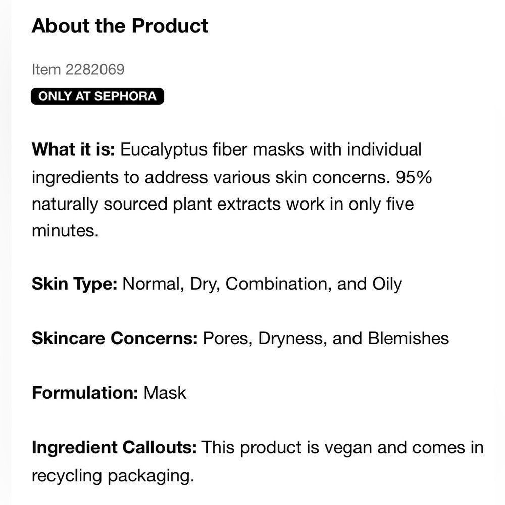 Bundle of 4 face masks- Sephora Coconut, innisfree, fresh - Picture 14 of 16